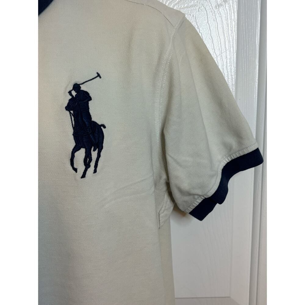 Vintage Polo by Ralph Lauren White Blue Pony Short Sleeve Polo Shirt. Size XL - Picture 5 of 7